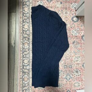 Navy Cable Knit Men's Cashmere Sweater